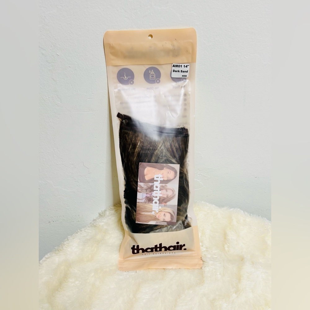 Thathair hair extensions dark sand 14” new!!